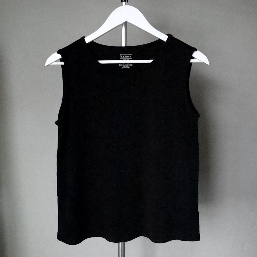 L.L. Bean Black Tank Top with Breathable Fabric and Relaxed Fit